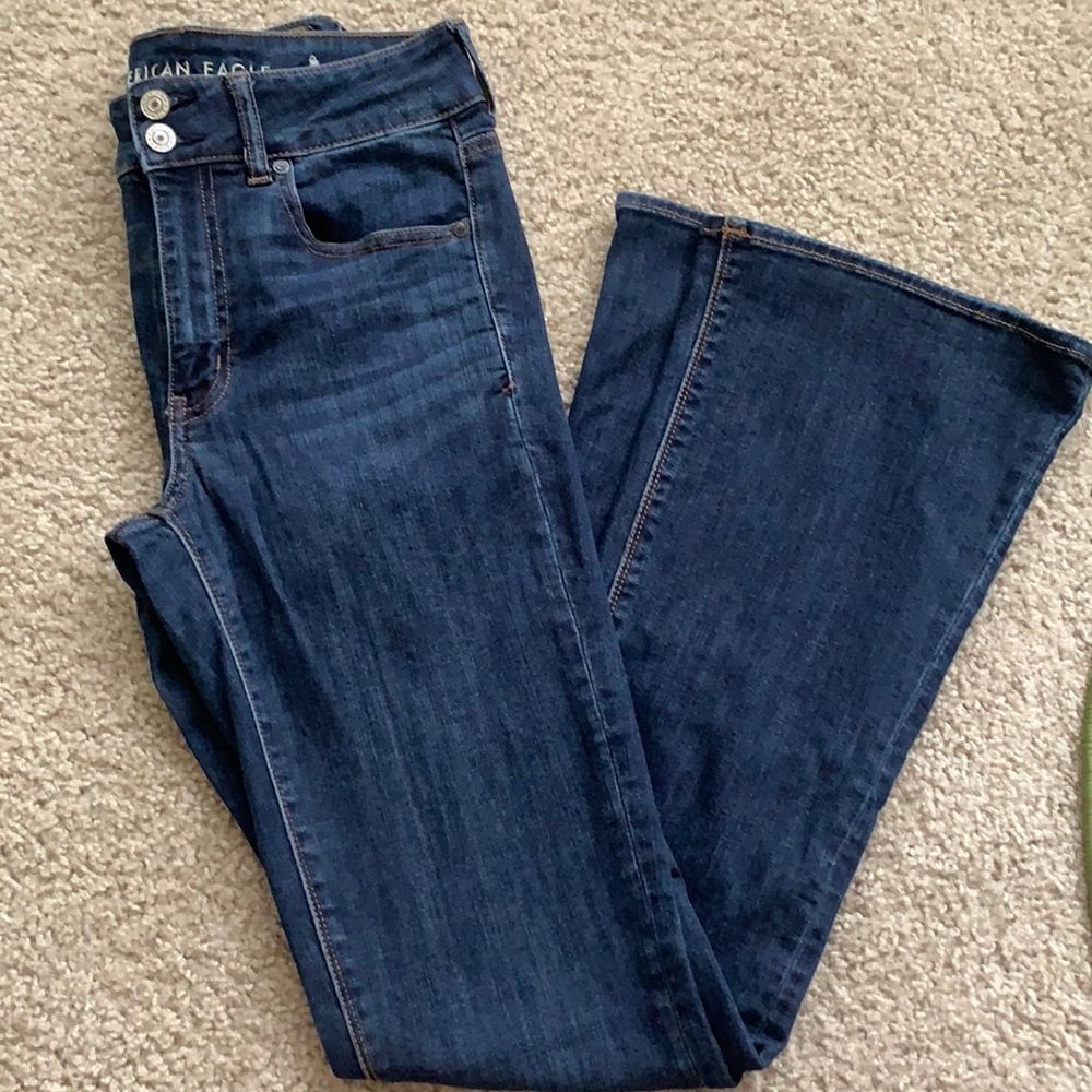 AE hi-rise artist flare jeans